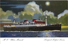 AK Schiffe, M.V. Ulster Monarch, Liverpool-Belfast Service, Kleinformat comprar usado  Enviando para Brazil