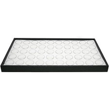 Usado, Bandeja de joias caixa nova madeira preta 8,25 x 14,75 x 1 + 50 frascos de pedras preciosas e inserção branca comprar usado  Enviando para Brazil