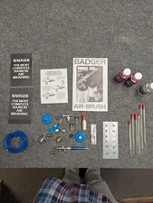 Aerógrafo Badger modelo 200 usado não testado com acessórios de mangueira tintas azul texugo comprar usado  Enviando para Brazil