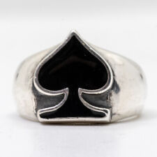Anel Ace of Spades prata 0,925 cabeça de motor motociclista jogador cassino metal M - Z. comprar usado  Enviando para Brazil