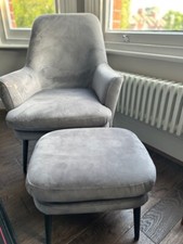 Velvet armchair matching for sale  LONDON