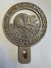Placa de licença vintage 1939 com emblema de radiador castor parques nacionais do Canadá comprar usado  Enviando para Brazil