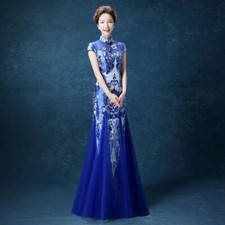 Cheongsam Women's New Long Slim Evening Dress Performance Qipao Improve Dress comprar usado  Enviando para Brazil