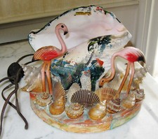 FLAMINGOS E CONCHAS VINTAGE E DIVERSOS. LÂMPADA CONCHAS LEMBRANÇA MIAMI BEACH FLORIDA comprar usado  Enviando para Brazil