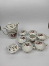 Vintage Cmielow Porcelanowy zestaw garnków do herbaty - lata 60. o tematyce azjatyckiej ręcznie malowana kolekcja na sprzedaż  PL