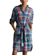 Vestido Camisa Polo Ralph Lauren Xadrez Linho Tamanho 2, usado comprar usado  Enviando para Brazil