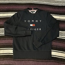 Moletom clássico Tommy Hilfiger logotipo pulôver gola redonda (azul) tamanho pequeno comprar usado  Enviando para Brazil