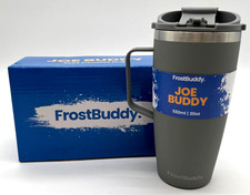 Caneca de café Joe Buddy cinza FrostBuddy isolada viagem com alça e tampa comprar usado  Enviando para Brazil
