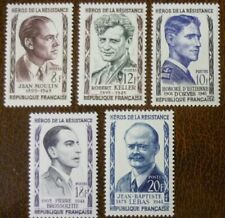 França 1957 Heróis da Resistência conjunto de 5 muito bom estado perfeito nunca articulado SG 1329 -1333 comprar usado  Enviando para Brazil