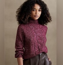 Suéter feminino Banana Republic Factory malha cabo cranberry pescoço simulado XSMALL comprar usado  Enviando para Brazil