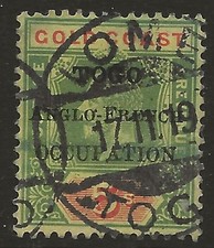 TOGO SGH44 KGV 5s verde y rojo anglo-francés embalaje original fino usado gato £30 Reino Unido envío y devolución gratis segunda mano  Embacar hacia Mexico