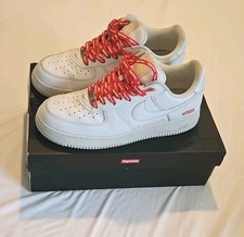 Tênis Nike Air Force 1 Low Supreme Branco Tamanho 9.5 Masculino Logotipo Caixa CU9225-100 comprar usado  Enviando para Brazil