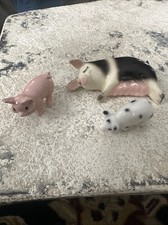 3 Mini miniaturas vintage Hagen Renaker Mama Pig, Pink Pig, Spotted Pig aposentadas comprar usado  Enviando para Brazil