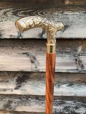 Usado, ANTIGA BENGALA DE MADEIRA COM CABO DE LATÃO MACIÇO DESIGNER VINTAGE comprar usado  Enviando para Brazil