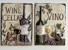 Usado, 2 peças placas de parede 3D The Rustic Wine™ adega de vinho e vinho 6,25"A x 3,5"W comprar usado  Enviando para Brazil