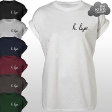 Camiseta K, Bye Top Ok Não Interessada Moda Blogueira Slogan Bolso Baú Grunge comprar usado  Enviando para Brazil