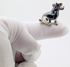Vintage Italiano Hecho a Mano Genuino Plata Cachorro Perro Figura Loa Miniatura comprar usado  Enviando para Brazil