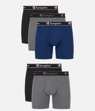 Cuecas boxer Champion masculinas médias pacote com 5 algodão stretch - cinza preto azul, usado comprar usado  Enviando para Brazil