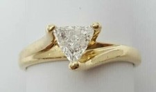 Usado, Anel de noivado solitário de diamante 2 quilates trilhões criado em laboratório ouro amarelo 14k por cima comprar usado  Enviando para Brazil