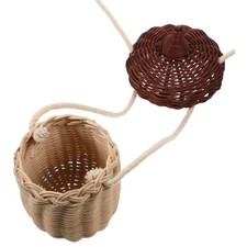 Bolsa de vime infantil bolota bolsa de ombro cesta compras Miss fofa vime comprar usado  Enviando para Brazil