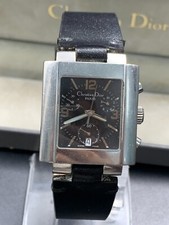 Vintage Christian Dior Paris Riva Relógio Tanque Cronógrafo Preto D81-100 Caixa 31mm comprar usado  Enviando para Brazil
