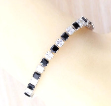 Usado, Pulseira de tênis feminina folheada a ouro branco 14K corte princesa diamante criado em laboratório comprar usado  Enviando para Brazil