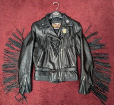 Jaqueta de motocicleta Harley Davidson feminina couro franja Apache 36W pequena comprar usado  Enviando para Brazil