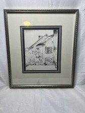 Usado, Desenho a lápis de jardim de verão emoldurado por Stuart Long 1983 comprar usado  Enviando para Brazil