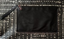 RARO Carlos Santana XL pulseira de embreagem de seixo preto com borda de corrente de prata em excelente estado usado comprar usado  Enviando para Brazil