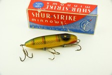 Isca de pesca antiga vintage Shur Strike Bass Oreno minnow na caixa JJ19 comprar usado  Enviando para Brazil