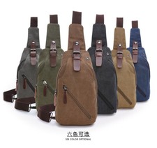 Mochila masculina diagonal de ombro único bolsa peitoral de lona bolsa de lazer ao ar livre comprar usado  Enviando para Brazil