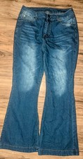 Júnior/Feminino/Usado Tamanho GRANDE/12-14/Denim Elástico/Perna Larga Flare comprar usado  Enviando para Brazil