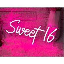 Placa de acrílico neon 16 aniversário rosa luminosa plugue USB decoração de festa com fio em excelente estado usado comprar usado  Enviando para Brazil