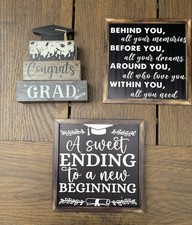 Lote de bloques y letreros de madera Grad Party Before You Memories Sweet Ending Farmhouse, usado segunda mano  Embacar hacia Mexico
