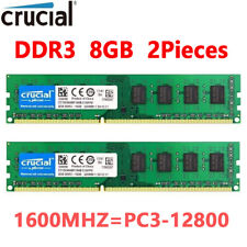 Kit Crucial DDR3 16GB (2X8GB) 1600 MHz PC3-12800 DIMM 240Pin memória RAM não ECC  comprar usado  Enviando para Brazil