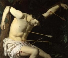 Arte 100% feita à mão grande pintura a óleo São Sebastião sobre tela decoração de parede para casa comprar usado  Enviando para Brazil