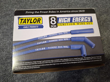 Conjunto de fios de ignição Taylor High Energy 8mm azul personalizado 6 cilindros feito nos EUA novo, usado comprar usado  Enviando para Brazil