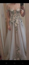 Peach floral embroided for sale  CHIPPENHAM