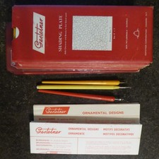 Usado, GESTETNER BORDA DE SOMBREAMENTO E PLACA DE SÍMBOLO PADRÕES DE ESTÊNCIL LOTE 19 INGLATERRA VINTAGE comprar usado  Enviando para Brazil