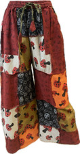 S-5XL Unisex Champiñón Patchwork Algodón Pantalón Hippy Pierna Ancha Festival Pantalón S21 segunda mano  Embacar hacia Mexico