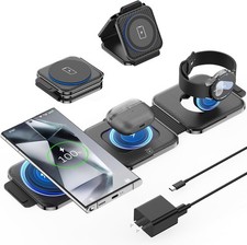 Carregador sem fio dobrável 3 em 1 para Samsung vários dispositivos, viagem sem fio C, usado comprar usado  Enviando para Brazil