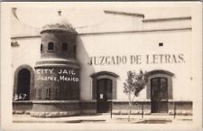 Cartão postal c1930s CIUDAD JUAREZ, México foto real RPPC "CADEIA DA CIDADE" Street View comprar usado  Enviando para Brazil