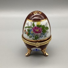 Vintage Faberge Porcelana Estilo Floral Imperial "Caixa de Bugigangas de Ovo" 4" (H3) NS#8611 comprar usado  Enviando para Brazil