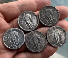 1923-1930 S lotes de 5 moedas de prata Liberty UA moeda de 25 centavos de prata Standing Liberty comprar usado  Enviando para Brazil