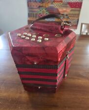 Vintage Anglo Concertina Squeezebox Acordeão Pérola Vermelha, feito na Itália comprar usado  Enviando para Brazil