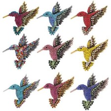 Broche prendedor de pájaros brillantes diamantes de imitación mujeres hombres colibrí animal broches elegantes segunda mano  Embacar hacia Mexico