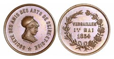 A510, França, 1854 Medalha de Bronze por Desaide, Sociedade de Artes de Siene, Minerva comprar usado  Enviando para Brazil