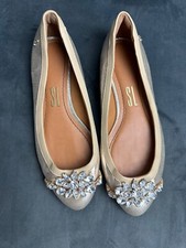 Mocassins de couro dourado Santa Lolla sapatos baixos com strass - Tamanho 9 comprar usado  Enviando para Brazil