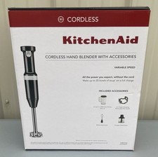 Batidora de mano inalámbrica KitchenAid con accesorios KHBBV83OB negra  segunda mano  Embacar hacia Mexico