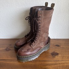 Dr Marten EUA 9 1B99 BOTAS PLATAFORMA COURO GÓTICO AMERICANO PANTURRILHA MÉDIA Marrom Doc comprar usado  Enviando para Brazil